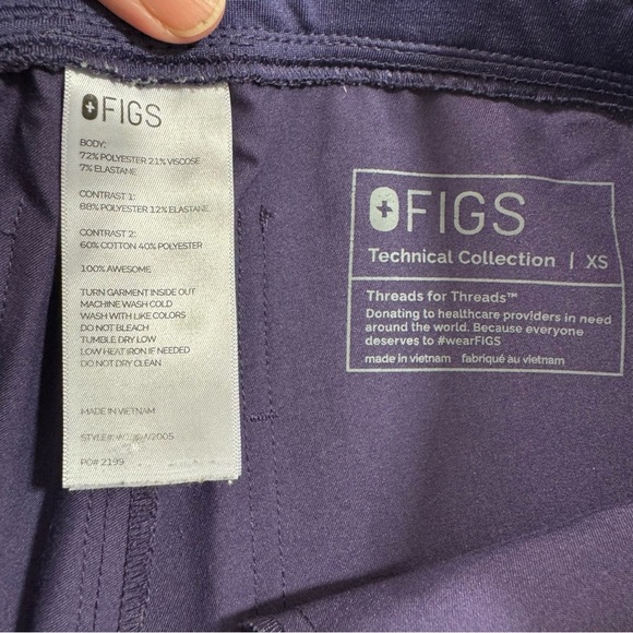Figs Zamora Jogger Scrub Pants Purple Shadow PO2199 - Picture 3 of 6